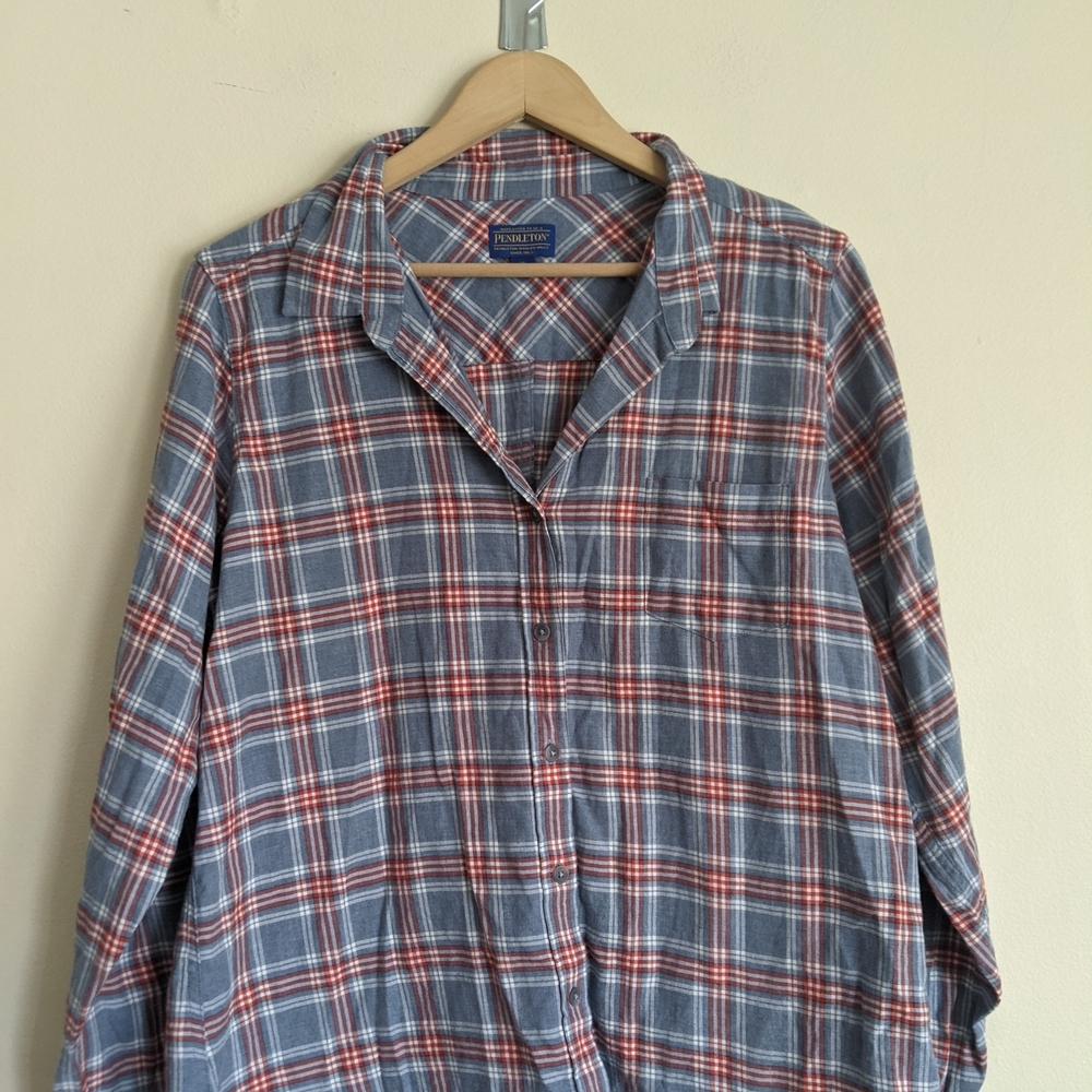 Pendleton Men's Blue and Red Plaid Shirt